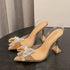 Slingback Crystal Bowknot Pumps for Women - Elegant Pointed Toe Heels for Weddings and Prom